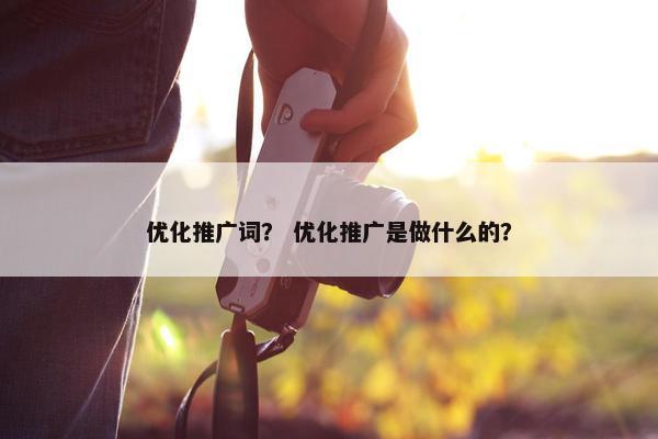 优化推广词？ 优化推广是做什么的？