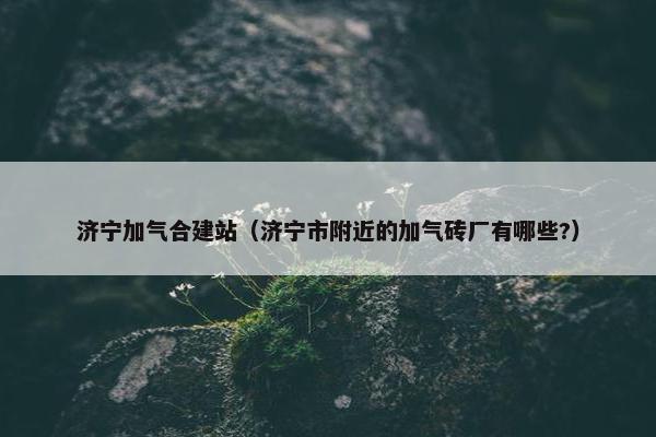 济宁加气合建站（济宁市附近的加气砖厂有哪些?）