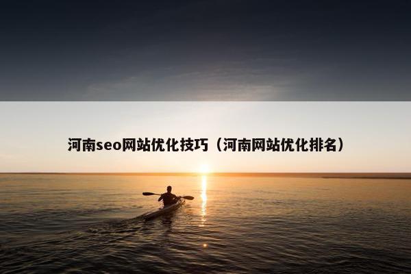 河南seo网站优化技巧（河南网站优化排名）