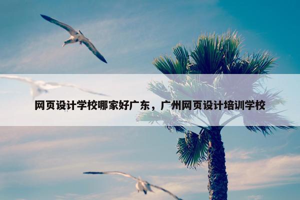 网页设计学校哪家好广东，广州网页设计培训学校
