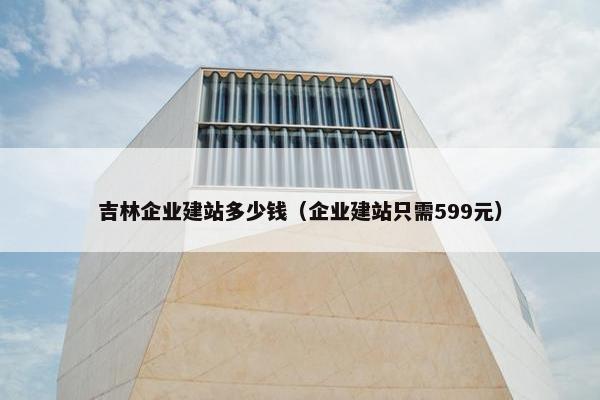 吉林企业建站多少钱（企业建站只需599元）
