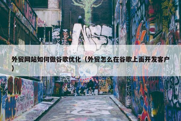 外贸网站如何做谷歌优化（外贸怎么在谷歌上面开发客户）
