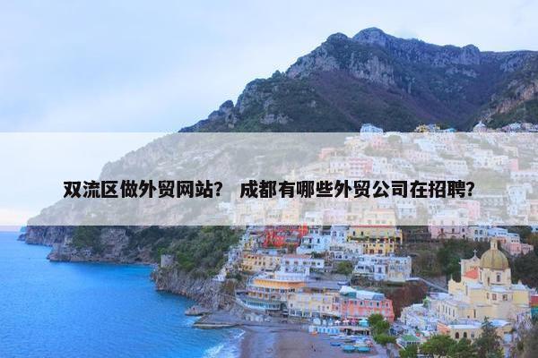 双流区做外贸网站？ 成都有哪些外贸公司在招聘？