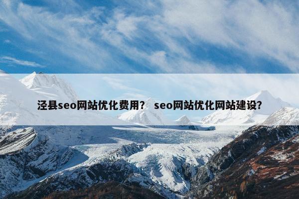 泾县seo网站优化费用？ seo网站优化网站建设？