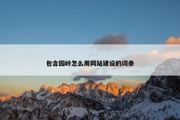 包含园岭怎么用网站建设的词条