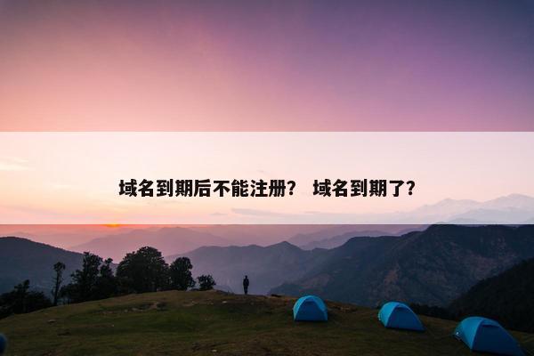 域名到期后不能注册？ 域名到期了？