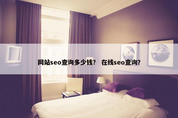 网站seo查询多少钱？ 在线seo查询？
