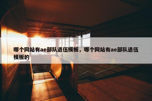 哪个网站有ae部队退伍模板，哪个网站有ae部队退伍模板的