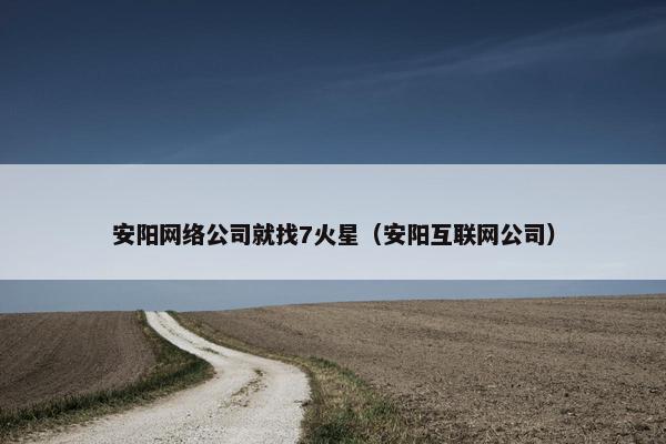 安阳网络公司就找7火星（安阳互联网公司）