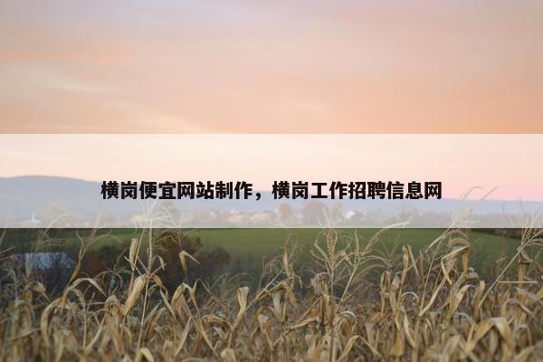 横岗便宜网站制作，横岗工作招聘信息网